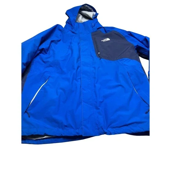 The North Face 3-in-1 Hooded Jacket Mens 2XL Blue Waterproof Full Zip